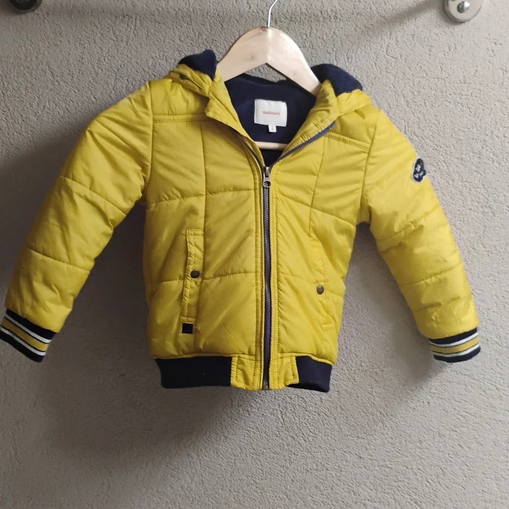 Catmini Hooded Puffer Applique Jacket Manteau Sz 3